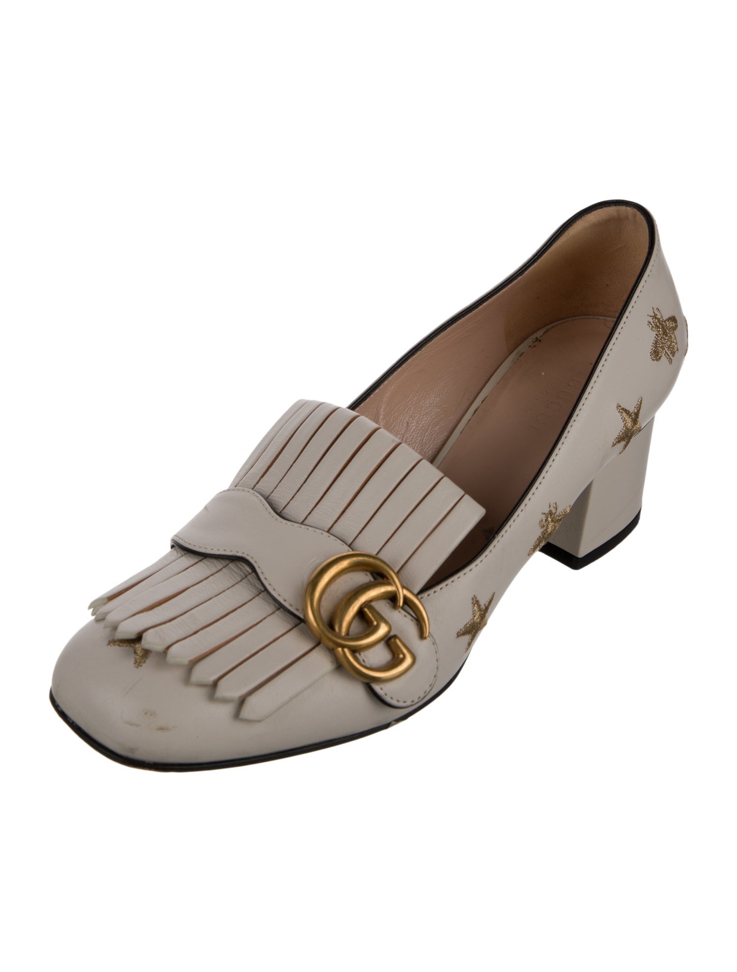 Gucci Double G Logo Leather Pumps