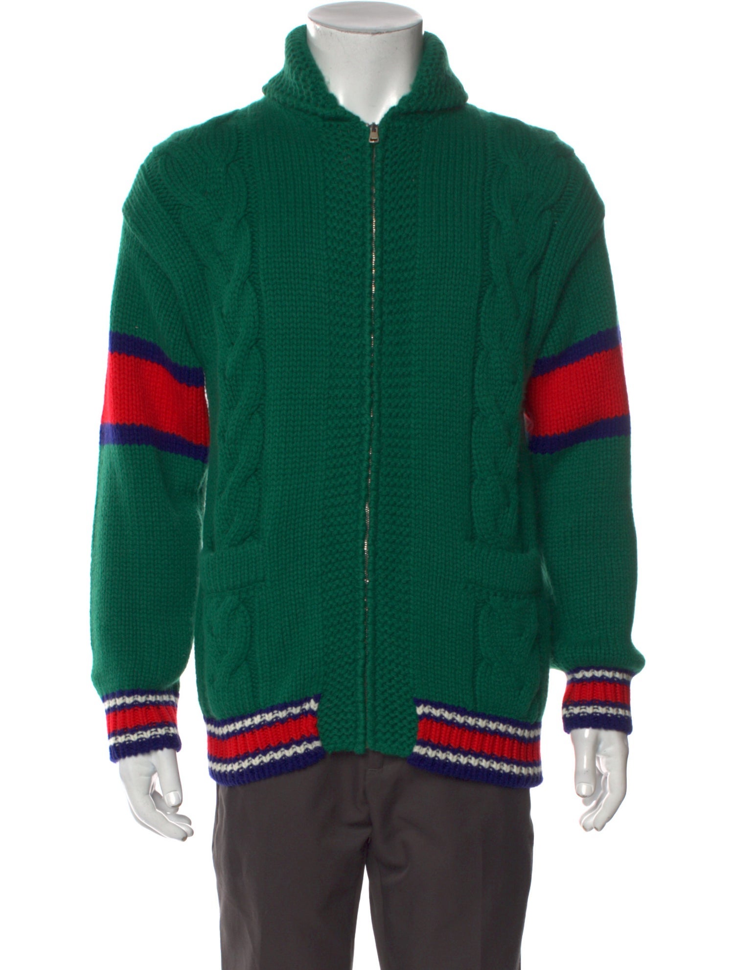 Gucci Web Accent Wool Cardigan w/ Tags