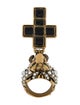 Gucci Lion Head Cross Pendant Cocktail Ring