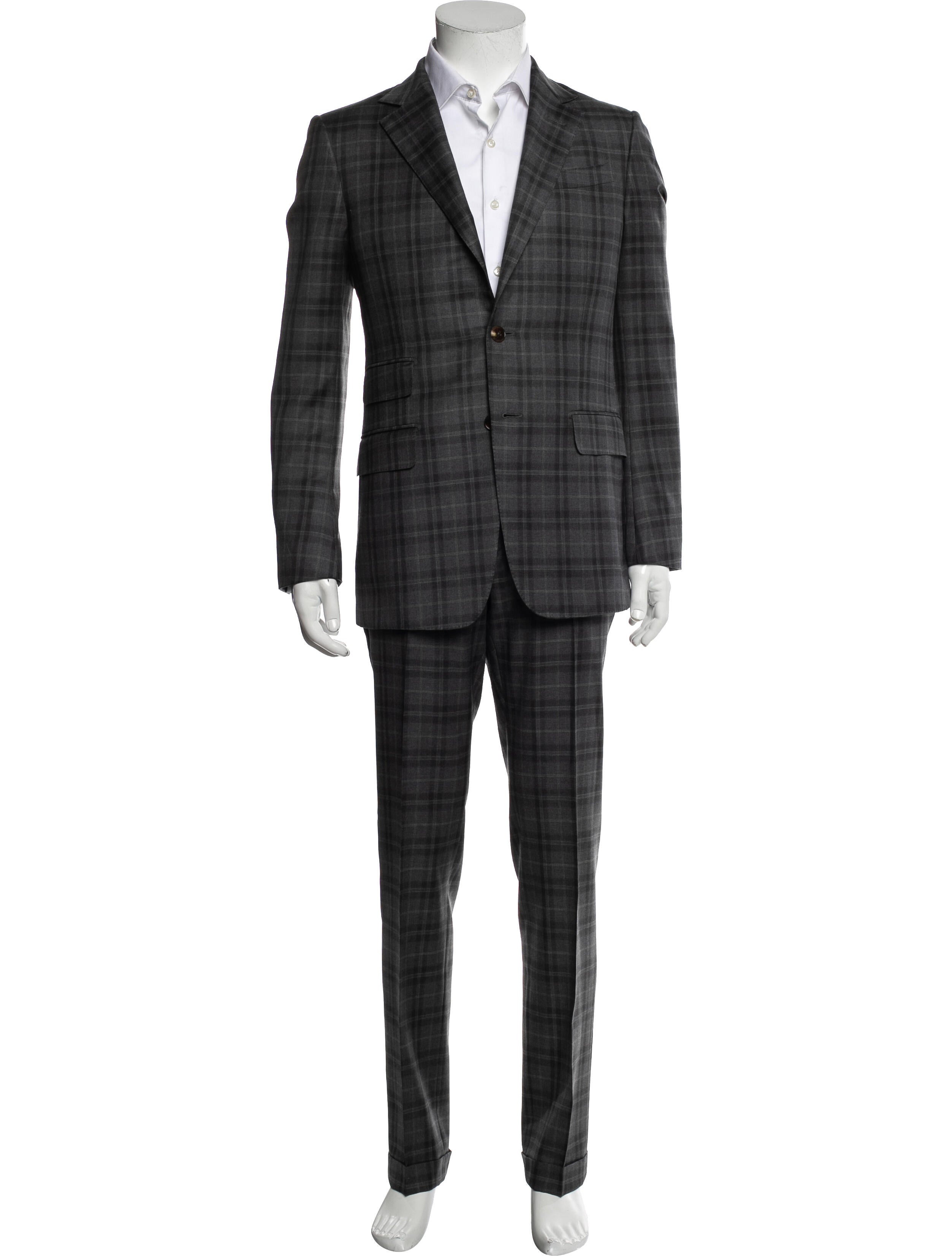 Gucci Wool Plaid Print Two-Piece Blazer