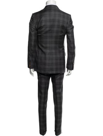 Gucci Wool Plaid Print Two-Piece Blazer