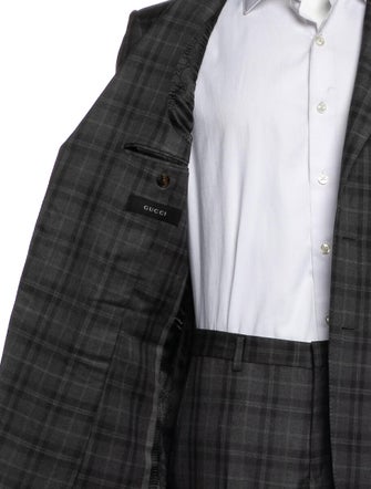 Gucci Wool Plaid Print Two-Piece Blazer