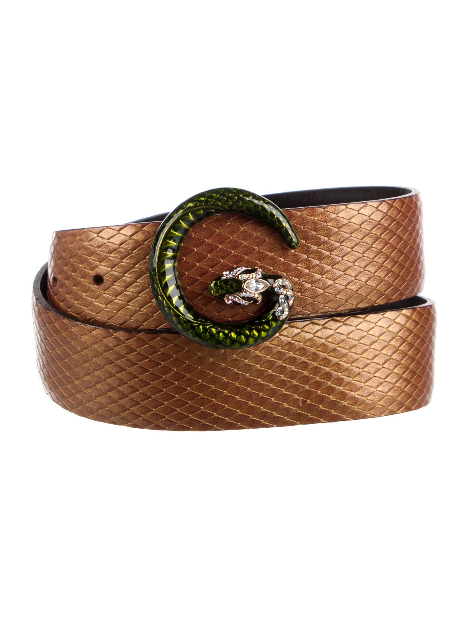 Gucci Leather Crystal Embellishments Belt