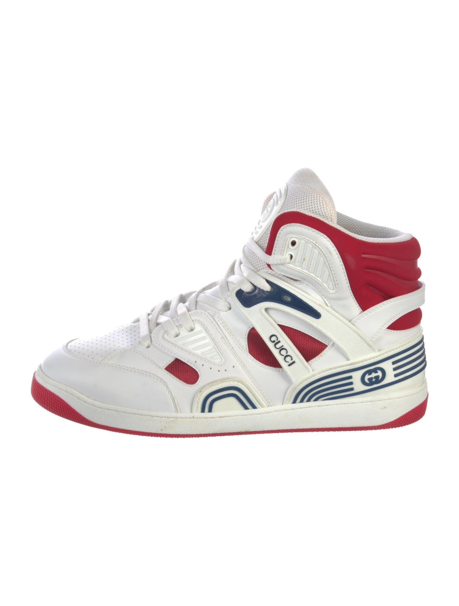 Gucci Leather Colorblock Pattern Sneakers