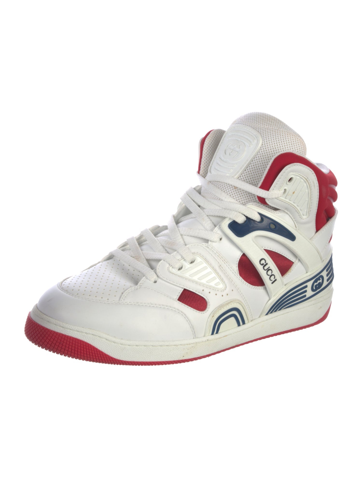 Gucci Leather Colorblock Pattern Sneakers