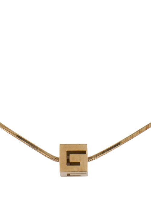 Gucci 18K G Cube Pendant Necklace