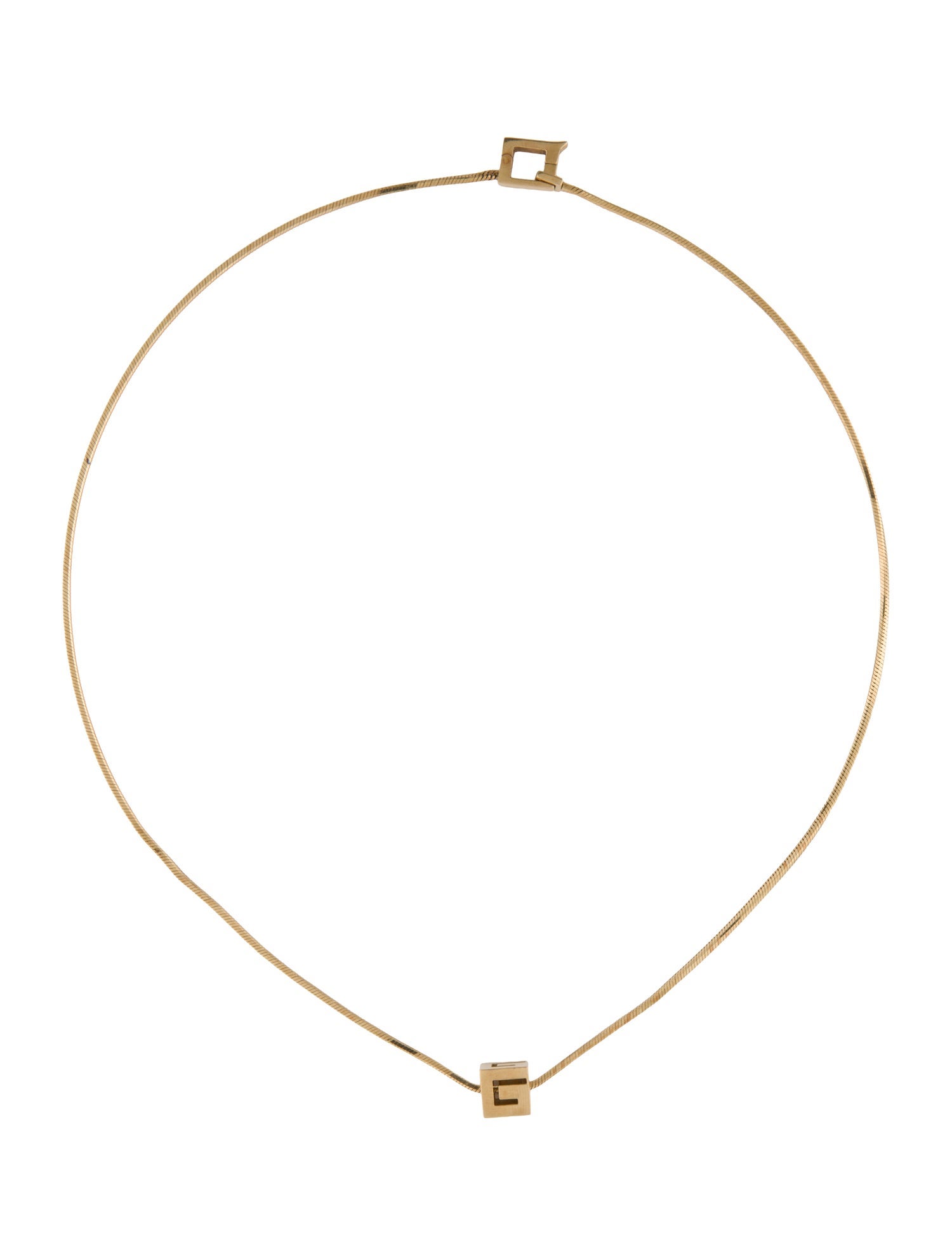 Gucci 18K G Cube Pendant Necklace
