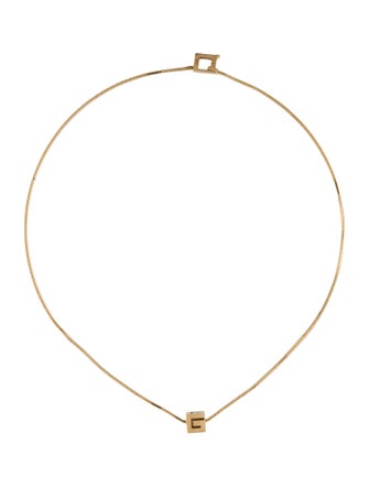 Gucci 18K G Cube Pendant Necklace