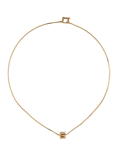 Gucci 18K G Cube Pendant Necklace