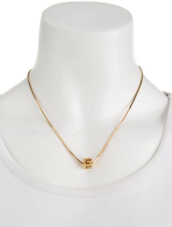 Gucci 18K G Cube Pendant Necklace
