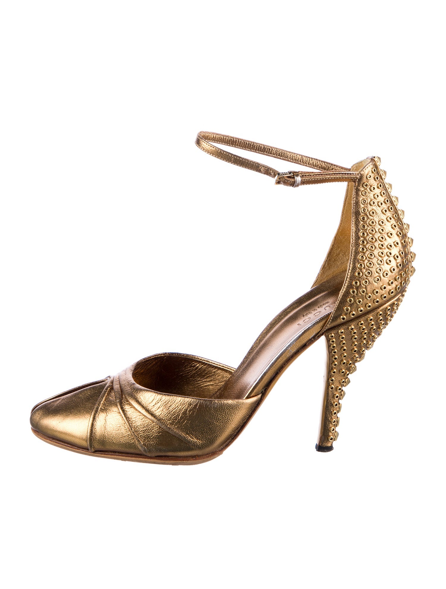 Gucci Leather Studded Accents D'Orsay Pumps