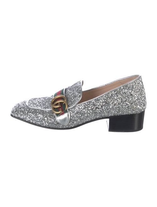 Gucci Web Accent Glitter Loafers