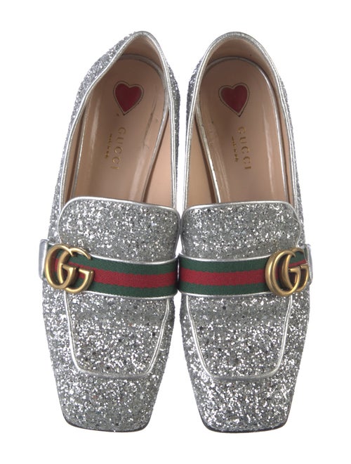 Gucci Web Accent Glitter Loafers