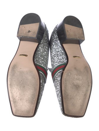 Gucci Web Accent Glitter Loafers