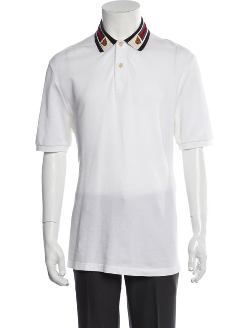 Gucci Web Accent Graphic Print Polo Shirt
