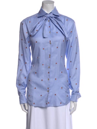 Gucci Printed Long Sleeve Button-Up Top