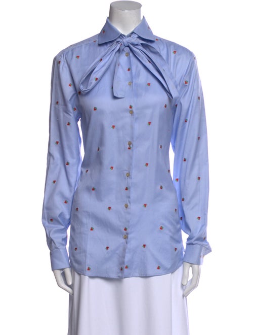 Gucci Printed Long Sleeve Button-Up Top