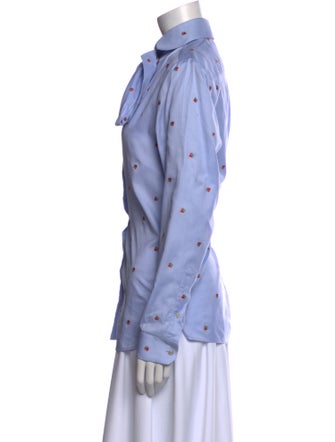 Gucci Printed Long Sleeve Button-Up Top