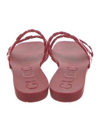 Gucci Rubber Chain-Link Accents Slides