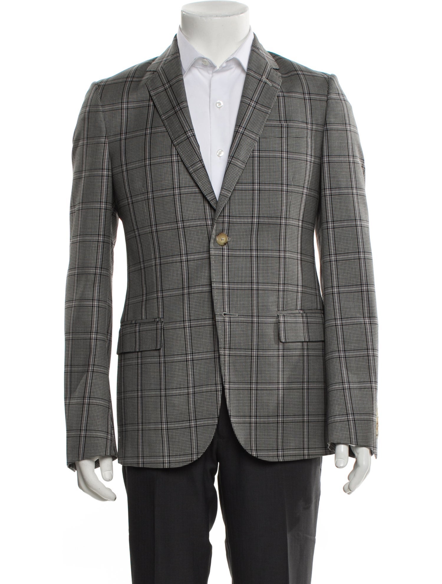 Gucci Wool Plaid Print Blazer