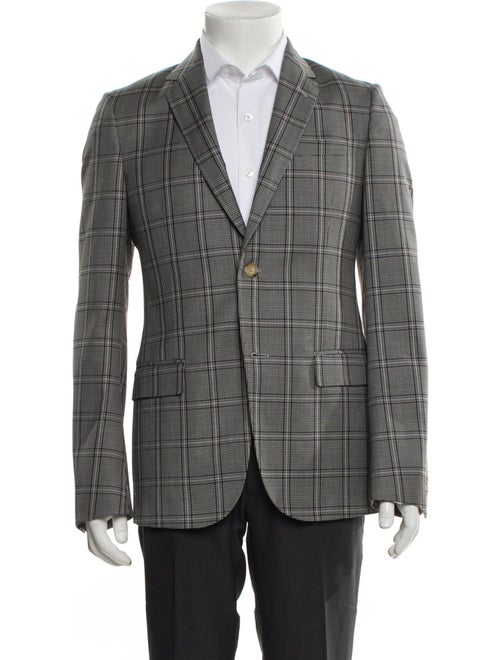 Gucci Wool Plaid Print Blazer