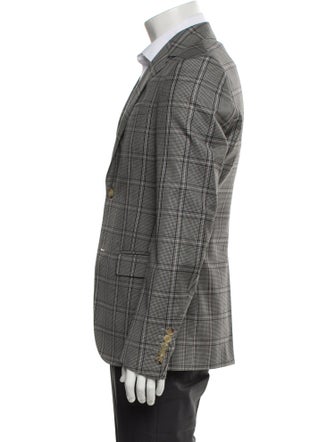 Gucci Wool Plaid Print Blazer