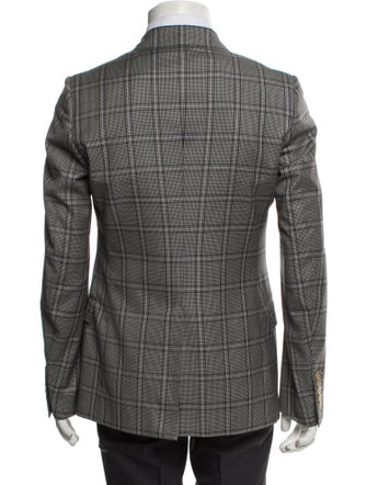 Gucci Wool Plaid Print Blazer