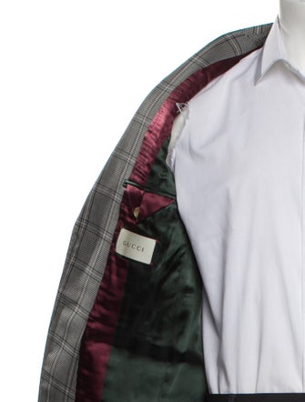 Gucci Wool Plaid Print Blazer
