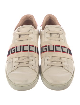 Gucci Web Accent Leather Sneakers