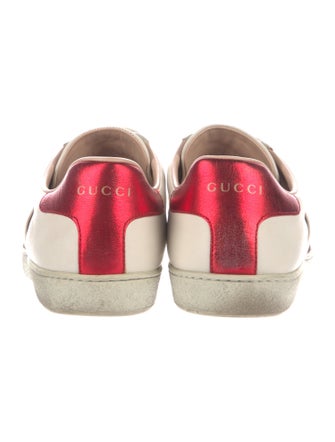 Gucci Web Accent Leather Sneakers