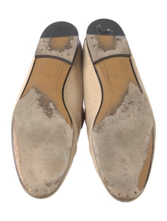 Gucci Web Accent Canvas Loafers