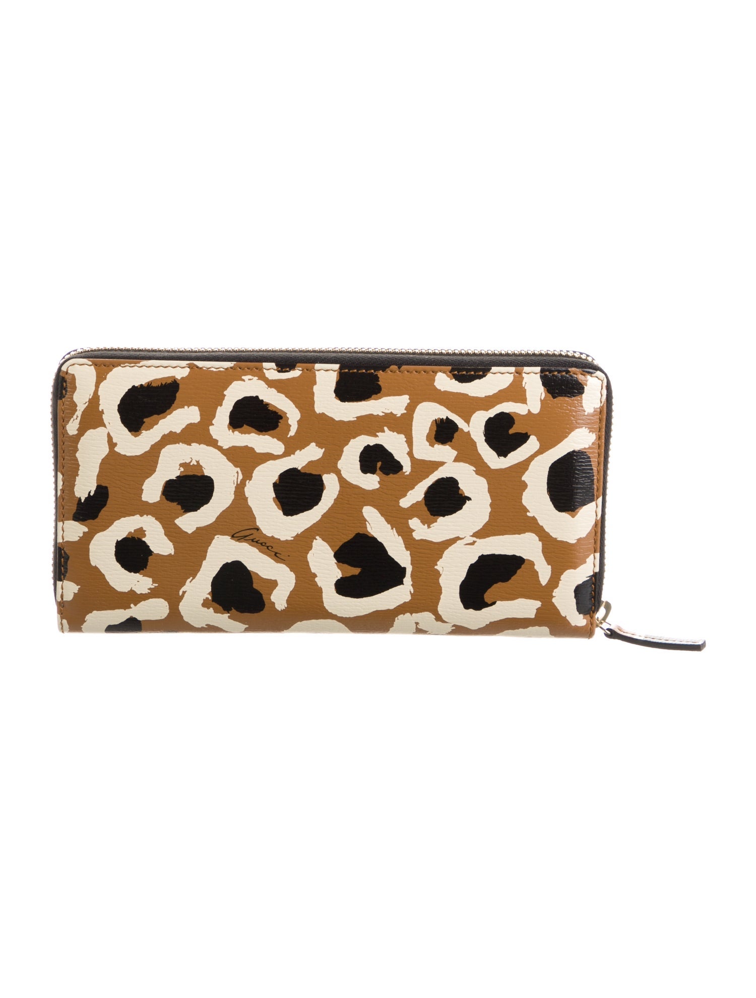 Gucci Leather Animal Print Continental Wallet