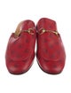 Gucci Horsebit Accent Leather Slippers