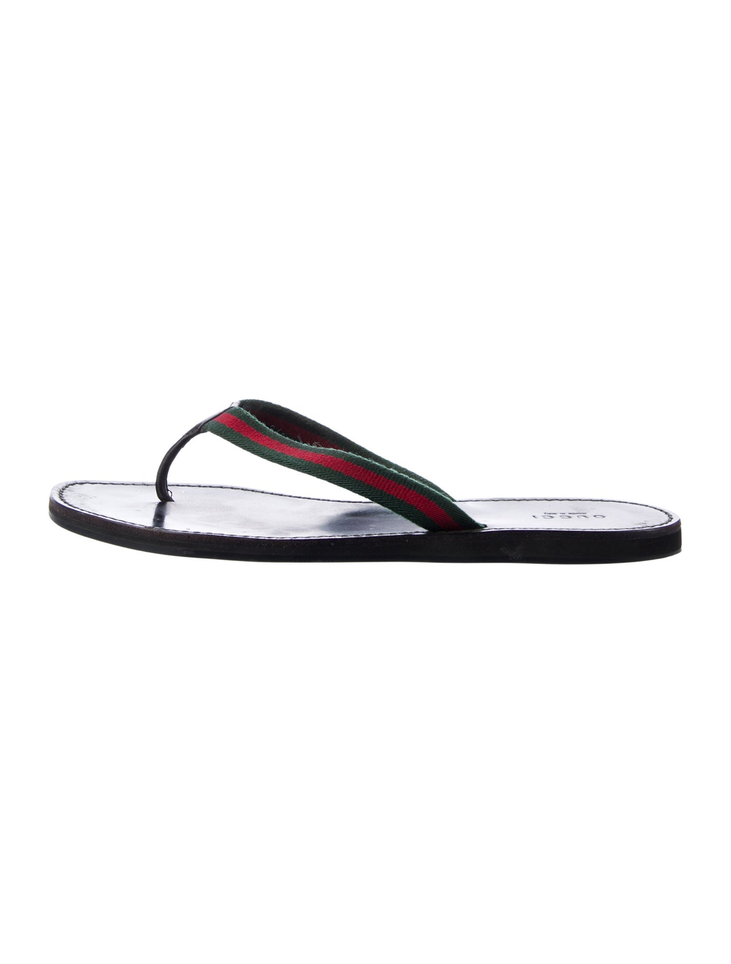 Gucci Vintage Web Accent Flip Flops