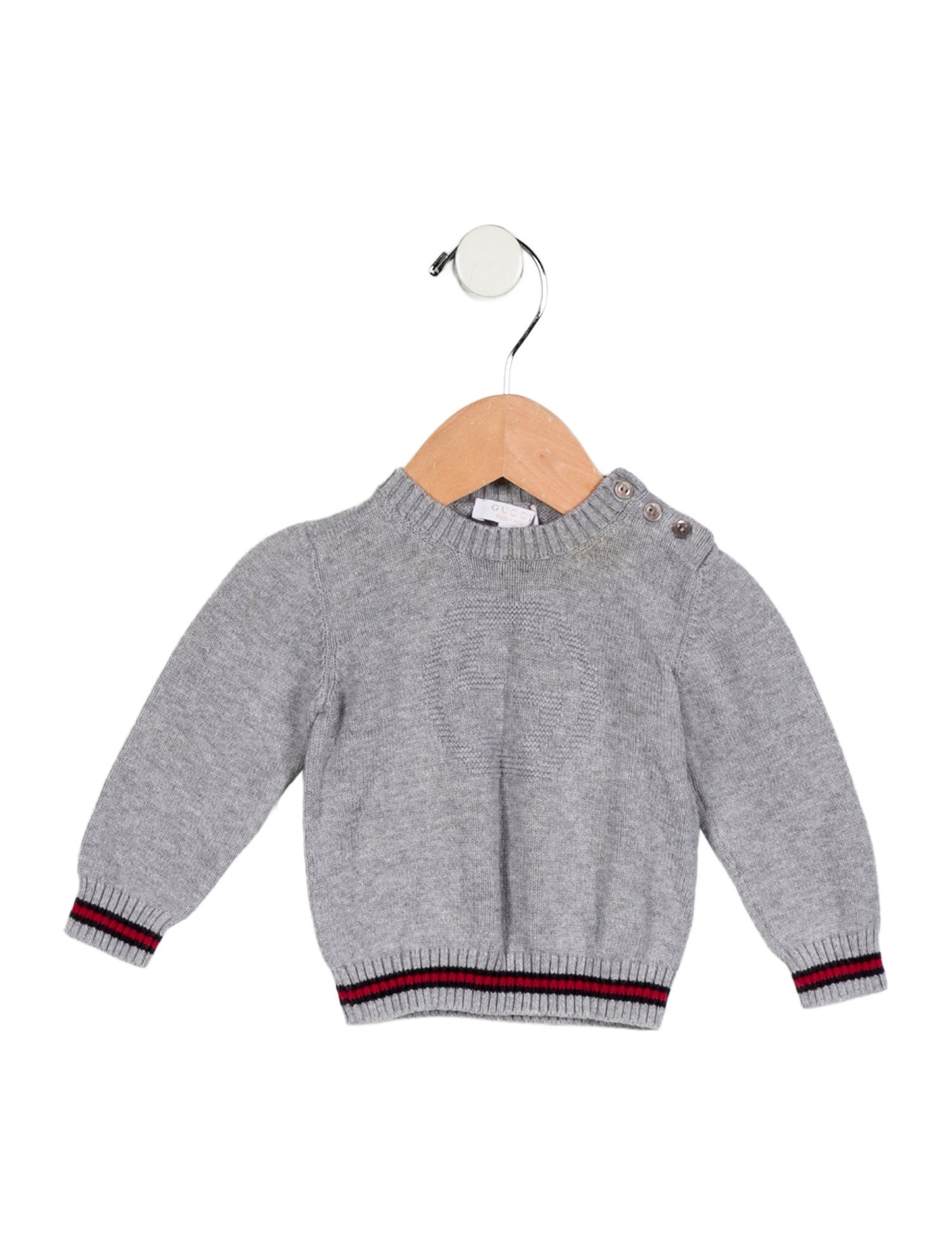 Gucci toddler boys' grey and red sweater
