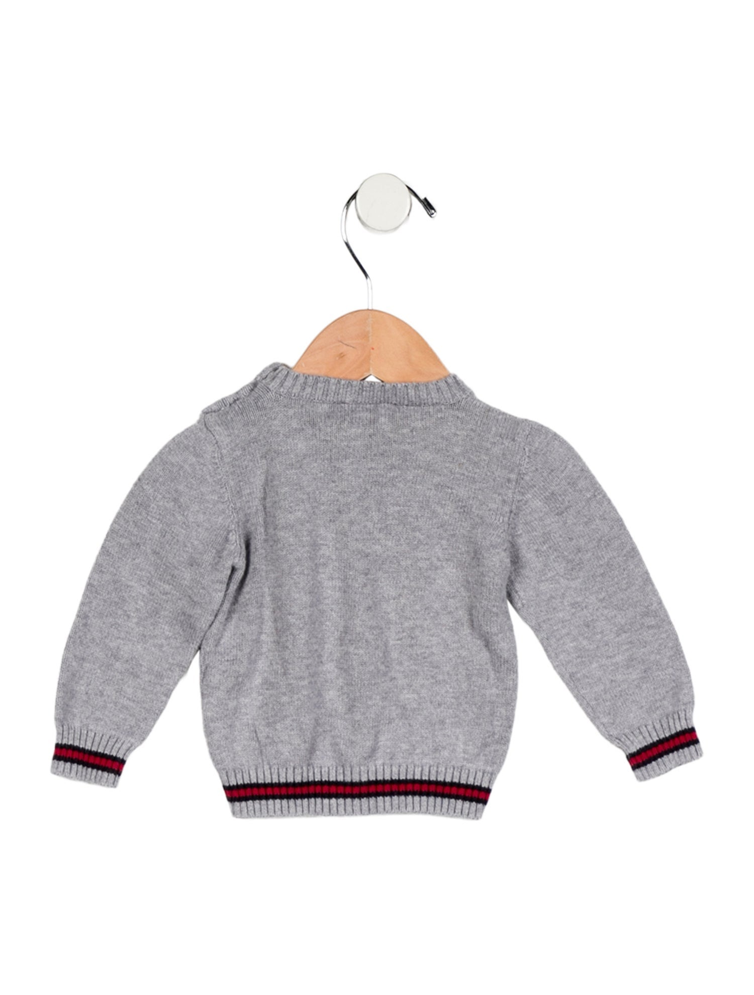 Gucci toddler boys' grey and red sweater