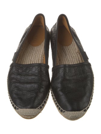 Gucci Leather Whipstitch Trim Espadrilles
