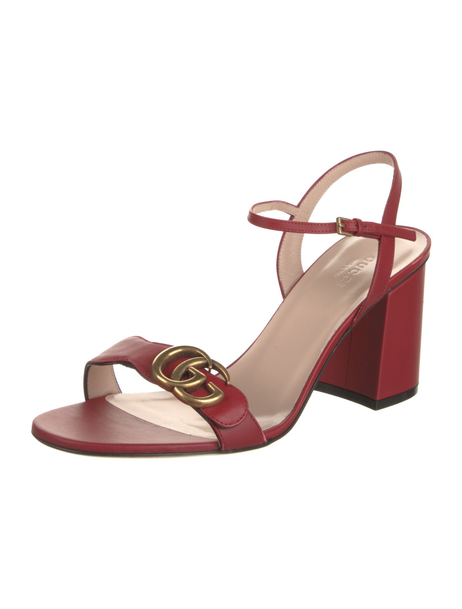 Gucci Running GG Logo Leather Sandals w/ Tags