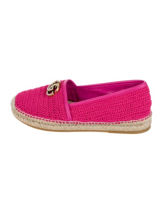 Gucci Faux Pearl Accents Whipstitch Trim Espadrilles