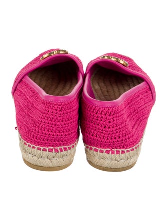 Gucci Faux Pearl Accents Whipstitch Trim Espadrilles