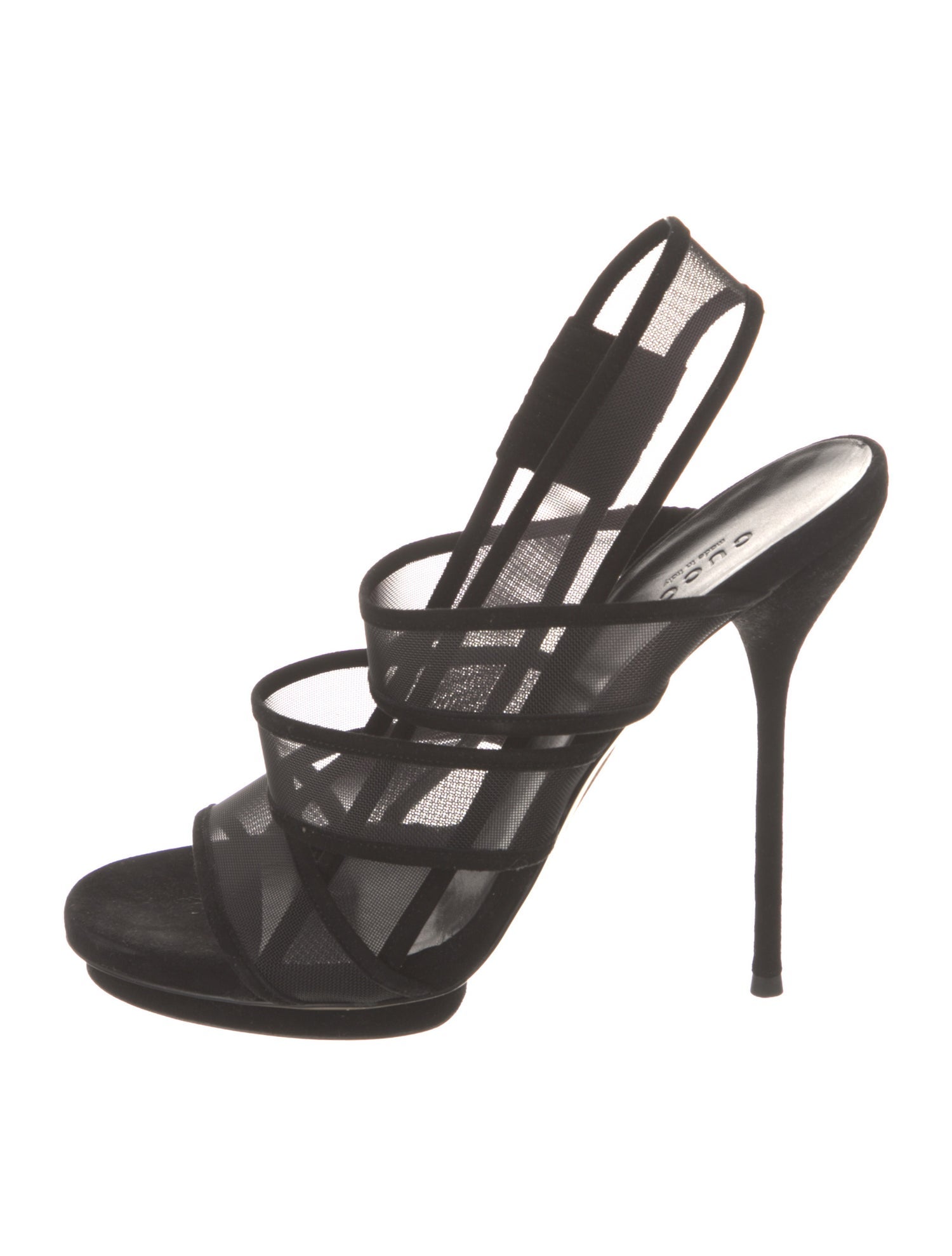 Gucci Mesh Mesh Accents Slingback Sandals