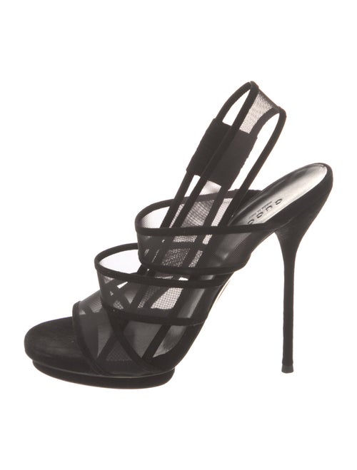 Gucci Mesh Mesh Accents Slingback Sandals