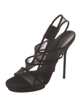 Gucci Mesh Mesh Accents Slingback Sandals