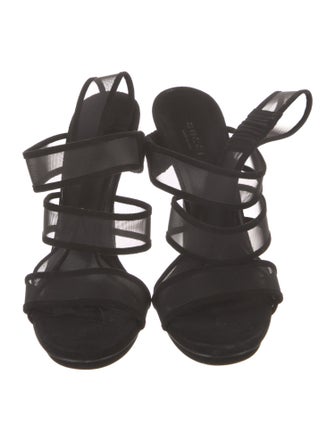 Gucci Mesh Mesh Accents Slingback Sandals