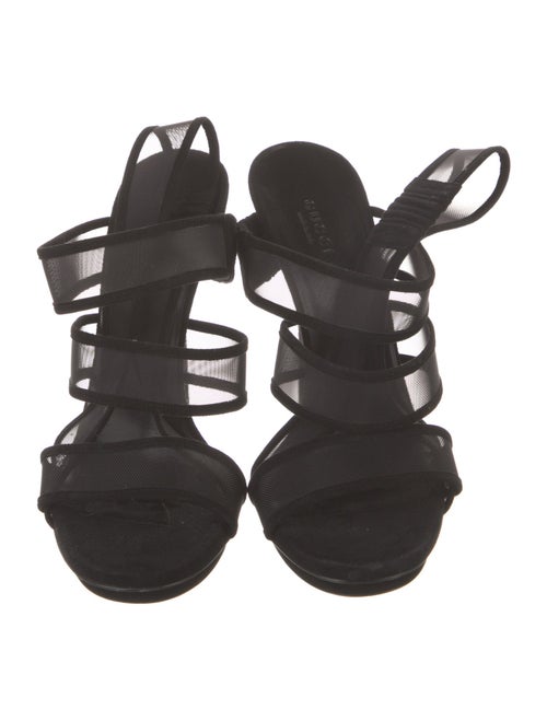 Gucci Mesh Mesh Accents Slingback Sandals
