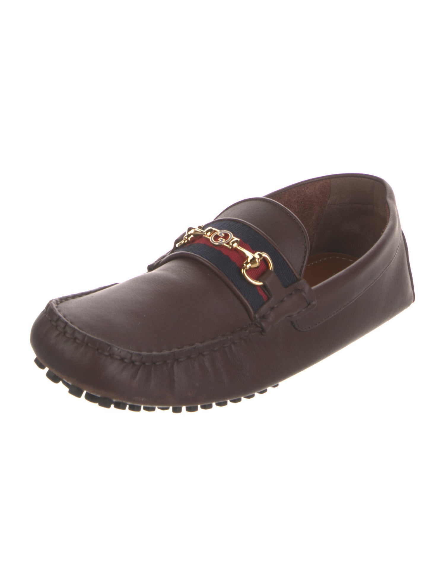 Gucci Sylvie Web Accent Leather Drivers