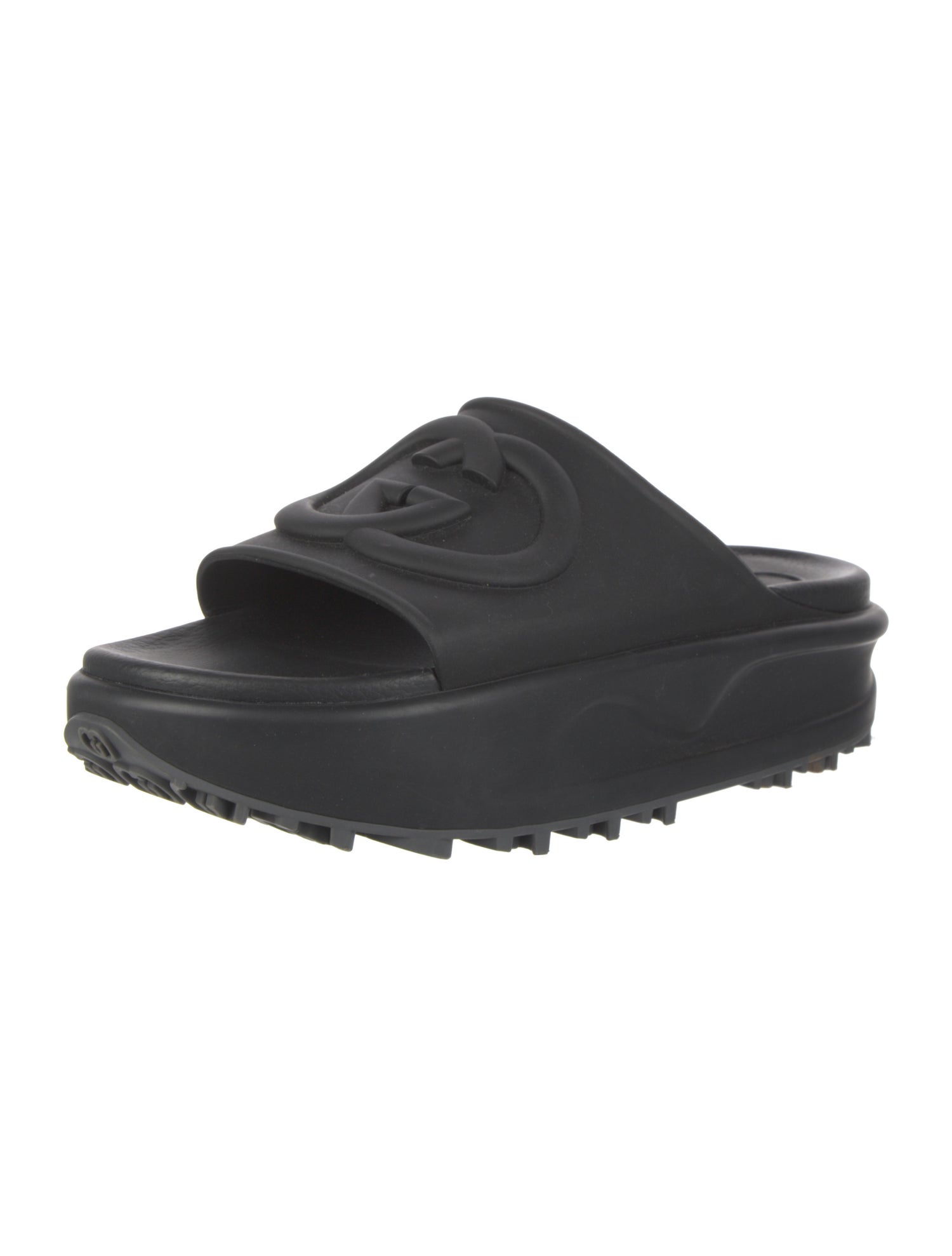 Gucci Interlocking G Logo Rubber Slides