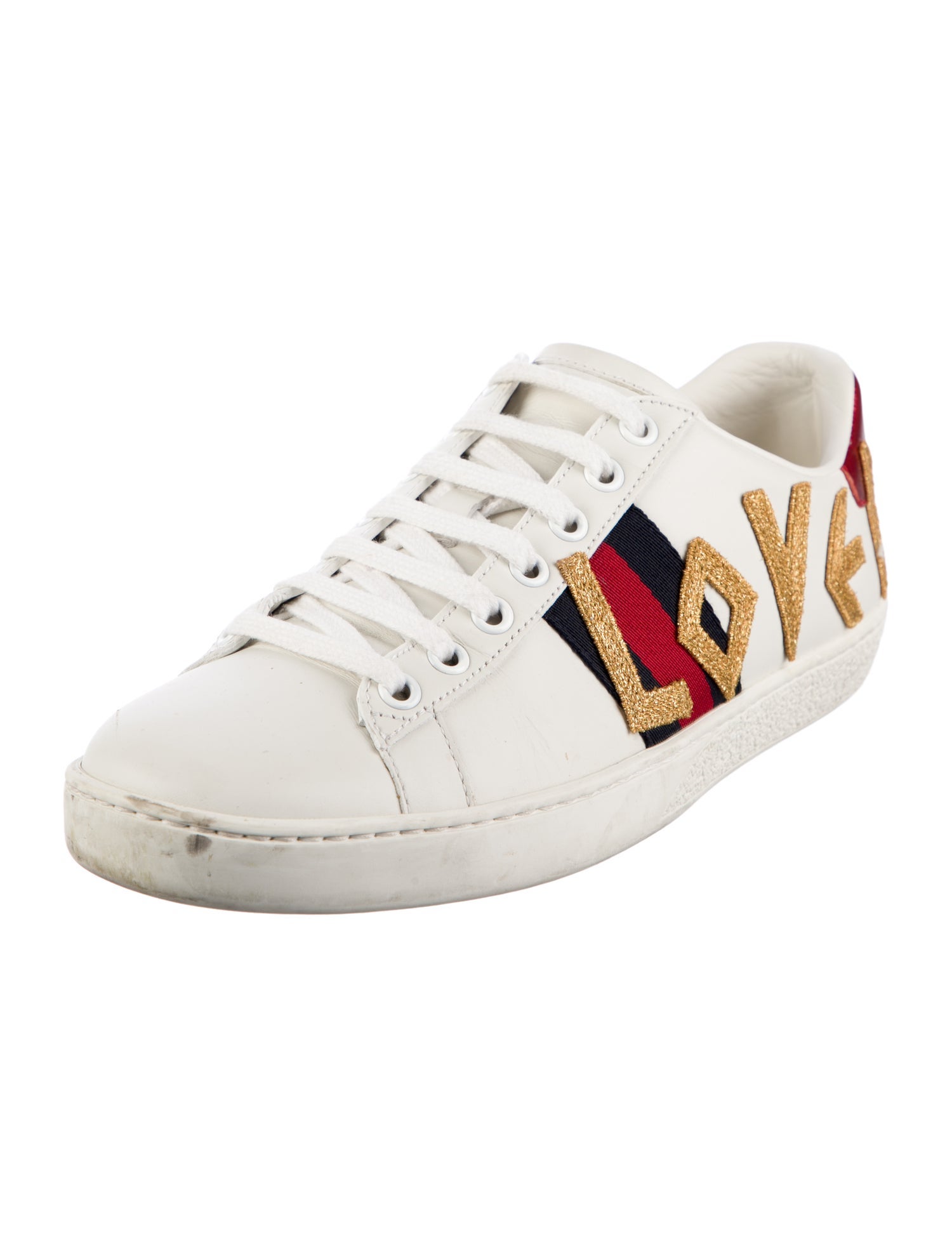 Gucci Sylvie Web Accent Leather Sneakers