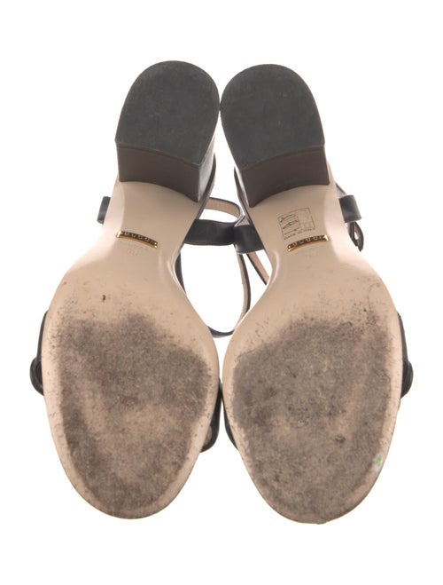 Gucci Double G Logo Leather Slingback Sandals