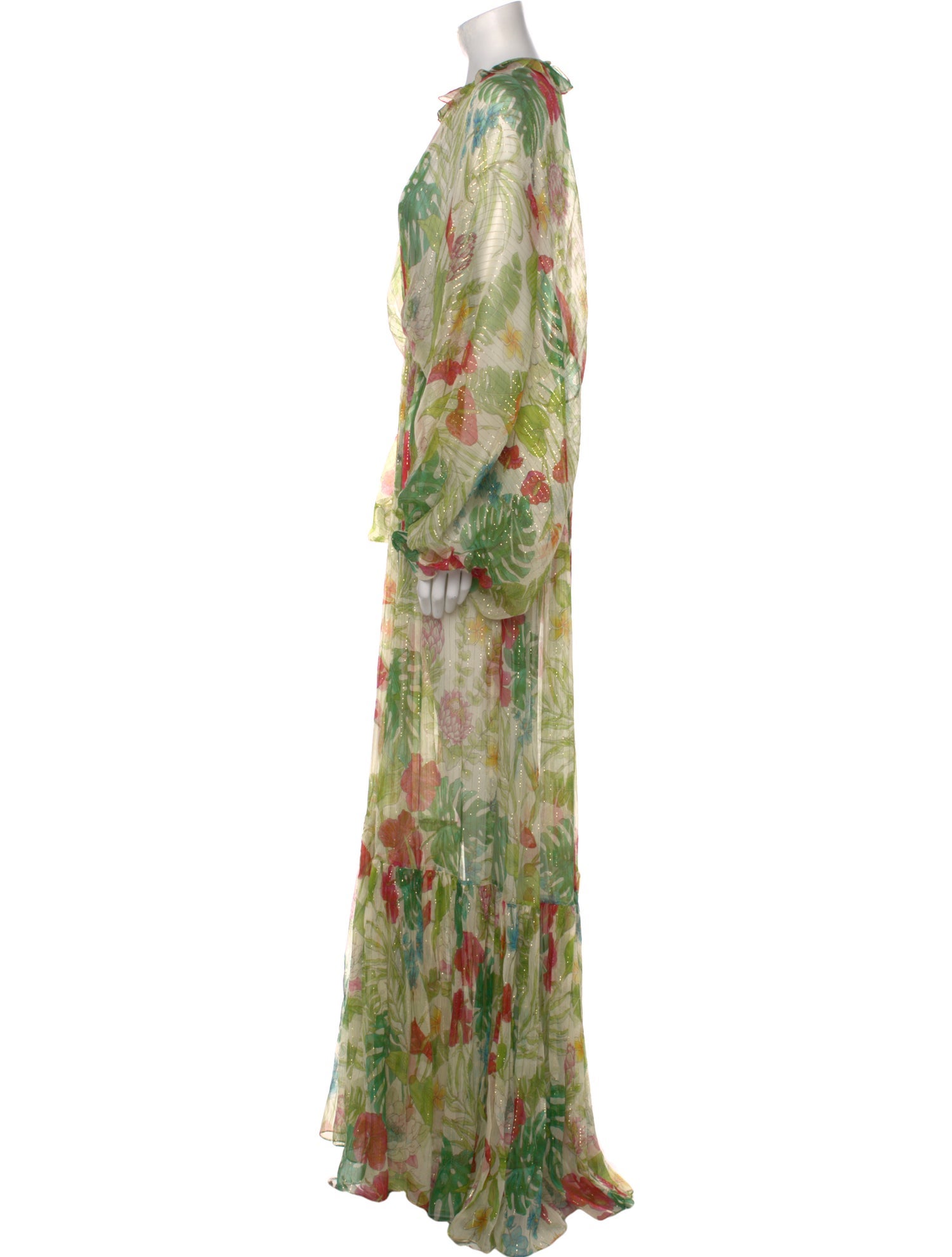 Gucci Floral Print Long Dress